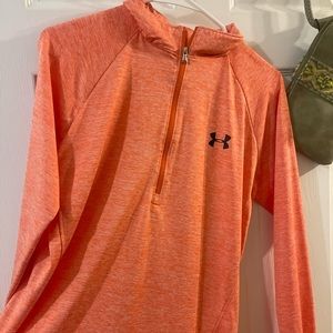 Under Armour Women's 1/2 Zip Pullover - Orange Spacedye / L